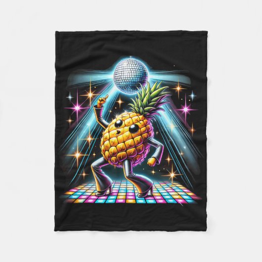 Ananas Disco Dancer Spooky Dance Kinder Fleecedecke (Vorderseite)