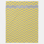 Ananas Dk Gray LG Zickzack Dk Grau Name Monogramm Fleecedecke (Vorderseite)