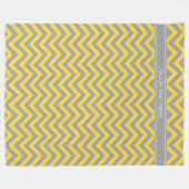 Ananas Dk Gray LG Zickzack Dk Grau Name Monogramm Fleecedecke (Vorderseite (Horizontal))