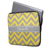 Ananas Dk Gray LG Zickzack Dk Grau Name Monogramm Laptopschutzhülle (Vorderseite Links)