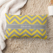 Ananas Dk Gray LG Zickzack Dk Grau Name Monogramm Lendenkissen (Decke)