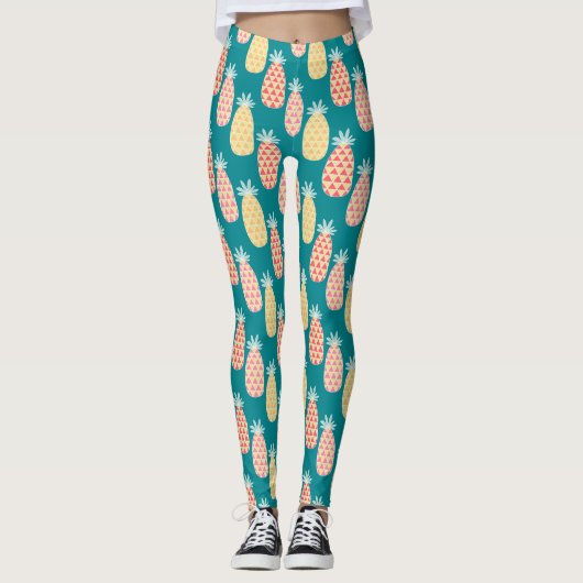 Ananas Doodle Muster 2 Leggings (Vorderseite)