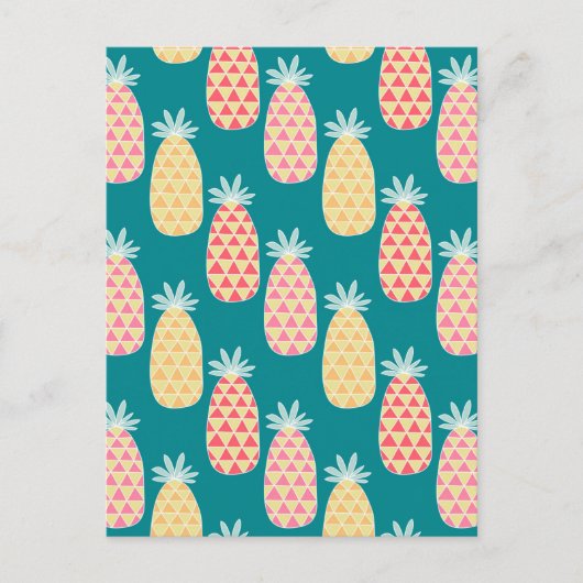 Ananas Doodle Muster 2 Postkarte (Vorderseite)