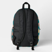 Ananas Doodle Muster Bedruckter Rucksack (Rückseite)