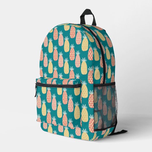 Ananas Doodle Muster Bedruckter Rucksack (Rückseitige Ecke Rechts)