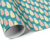 Ananas Doodle Muster Geschenkpapier (Rolleneckpunkt)