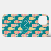 Ananas Doodle Muster | Monogramm Case-Mate iPhone Hülle (Rückseite (Horizontal))