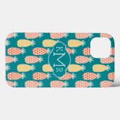 Ananas Doodle Muster | Monogramm Case-Mate iPhone Hülle (Rückseite (Horizontal))