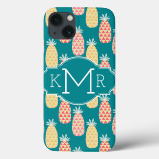 Ananas Doodle Muster | Monogramm iPhone 13 Hülle