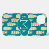 Ananas Doodle Muster | Monogramm Case-Mate iPhone Hülle (Rückseite (Horizontal))