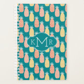 Ananas-Doodle-Muster | Monogramm Planer (Vorderseite)