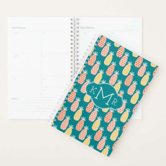 Ananas-Doodle-Muster | Monogramm Planer (Anzeige)
