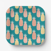 Ananas Doodle Muster Pappteller (Vorderseite)