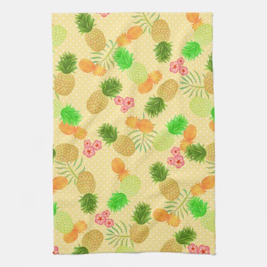 Ananas Dots gelb Geschirrtuch (Vertikal)