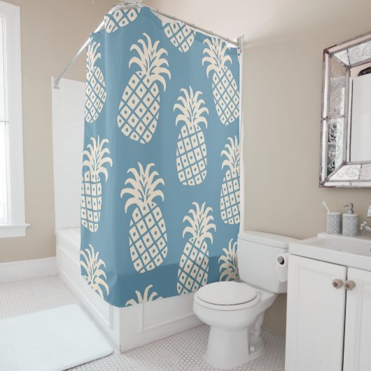 Ananas-Drehung Tropisches Design Duschvorhang (Beispiel)