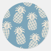 Ananas-Drehung Tropisches Design Runder Aufkleber (Vorderseite)