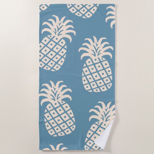 Ananas-Drehung Tropisches Design Strandtuch (Vorderseite)