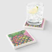 Ananas Drink Coasters Steinuntersetzer (Seitenansicht)