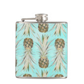 Ananas-Dschungel - Aqua Flachmann (Vorderseite)
