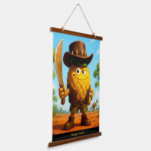 Ananas-Dundee - Ananas-Reich Wandteppich Mit Holzrahmen (Gewinkelt)