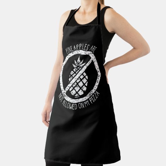 Ananas dürfen nicht auf Pizza Funny Food angewende Schürze (InSitu)