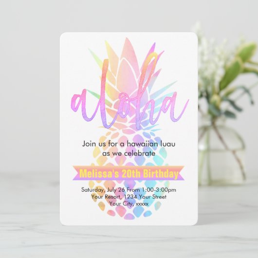 Ananas Einladung (Stehend Vorderseite)