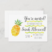 Ananas Einladung zum Geburtstag (Vorne/Hinten)
