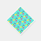 Ananas, Eiscreme und Sonnenbrille Serviette (Ecke)