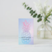 Ananas Elegant Rosa & Blau Klassische Typografie Visitenkarte (Stehend Vorderseite)