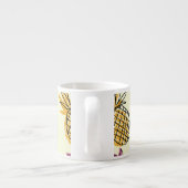 Ananas, Erdbeere Vintages Textildesign. Espressotasse (Rückseite)
