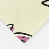 Ananas, Erdbeere Vintages Textildesign. Fleecedecke (Ecke)