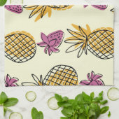 Ananas, Erdbeere Vintages Textildesign. Geschirrtuch (Gefaltet)