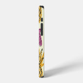 Ananas, Erdbeere Vintages Textildesign. iPhone Hülle (Linke Seite)