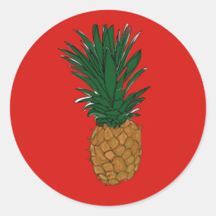 Ananas-Essplatte Runder Aufkleber