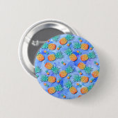 Ananas. Farbe. Feier. Button (Vorne & Hinten)