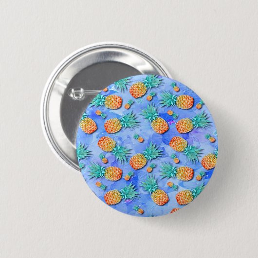 Ananas. Farbe. Feier. Button (Vorne & Hinten)