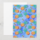 Ananas. Farbe. Feier. Einladung (Vorne/Hinten)