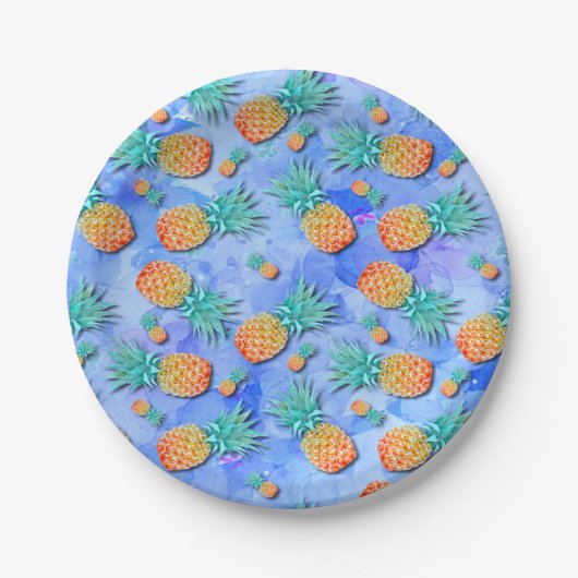 Ananas. Farbe. Feier. Pappteller (Vorderseite)