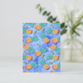 Ananas. Farbe. Feier. Postkarte (Stehend Vorderseite)