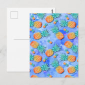 Ananas. Farbe. Feier. Postkarte (Vorne/Hinten)