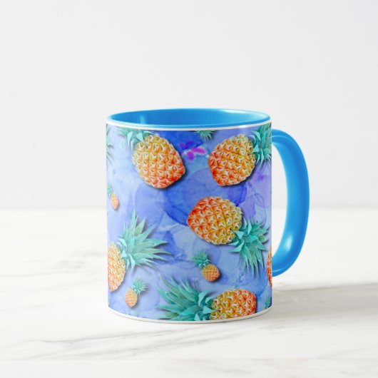 Ananas. Farbe. Feier. Tasse (VorderseiteRechts)