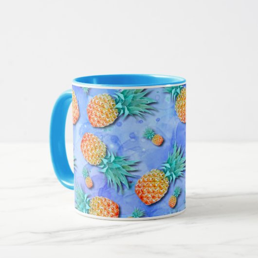 Ananas. Farbe. Feier. Tasse (Vorderseite Links)