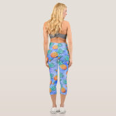Ananas. Farbe. Party. Capri Leggings (Rückseite)