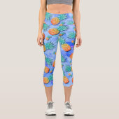 Ananas. Farbe. Party. Capri Leggings (Vorderseite)