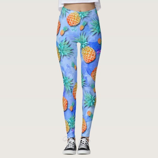 Ananas. Farbe. Party. Leggings (Vorderseite)