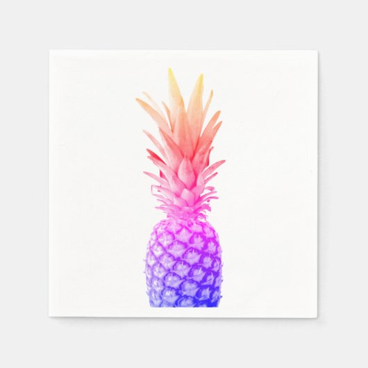 Ananas farbenfroh rosa Lila Regenbogen Serviette (Vorderseite)