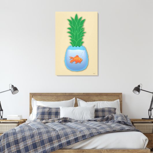 Ananas Fisch Canvas Print Leinwanddruck (Insitu (Schlafzimmer))