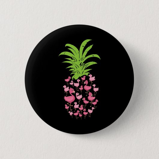Ananas Flamingo Aloha Strände Hawaii - Pink Bir Button (Vorderseite)
