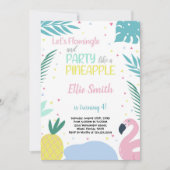 Ananas & Flamingo Einladungen zum Geburtstag (Vorderseite)