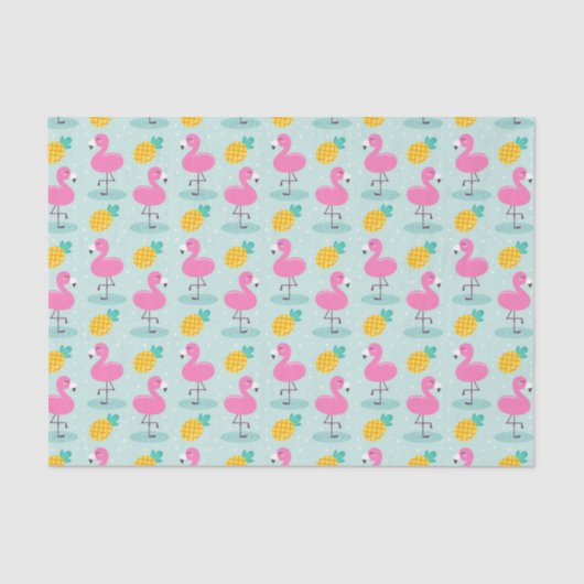 Ananas-Flamingo-Gewebepapier Seidenpapier (Vorderseite)
